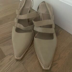 Jeffrey Campbell Caroline Pointed Toe Slingback Pump Beige Suede Size 9